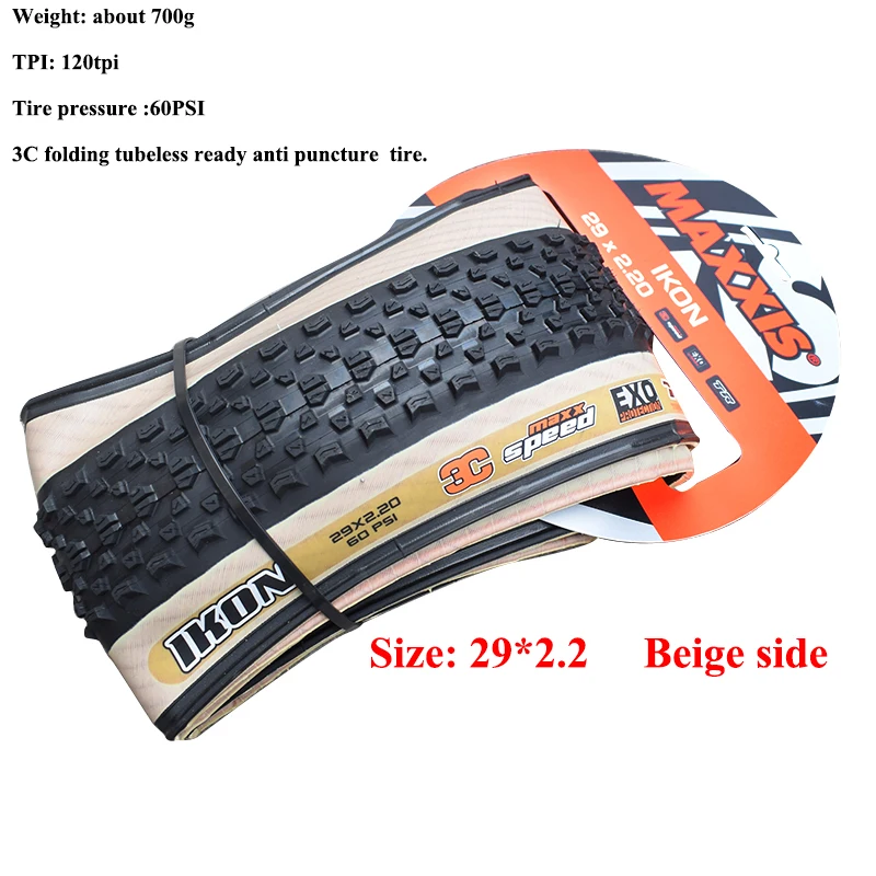 Maxxis бескамерные велосипедные шины 29*2,2 120TPI 3C бескамерные готовые анти прокол 29*2,0 mtb горные шины бежевые боковые 29er шины