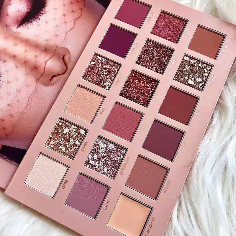 18 цветов Макияж Палитра теней для век телесный водонепроницаемый блеск пигмент