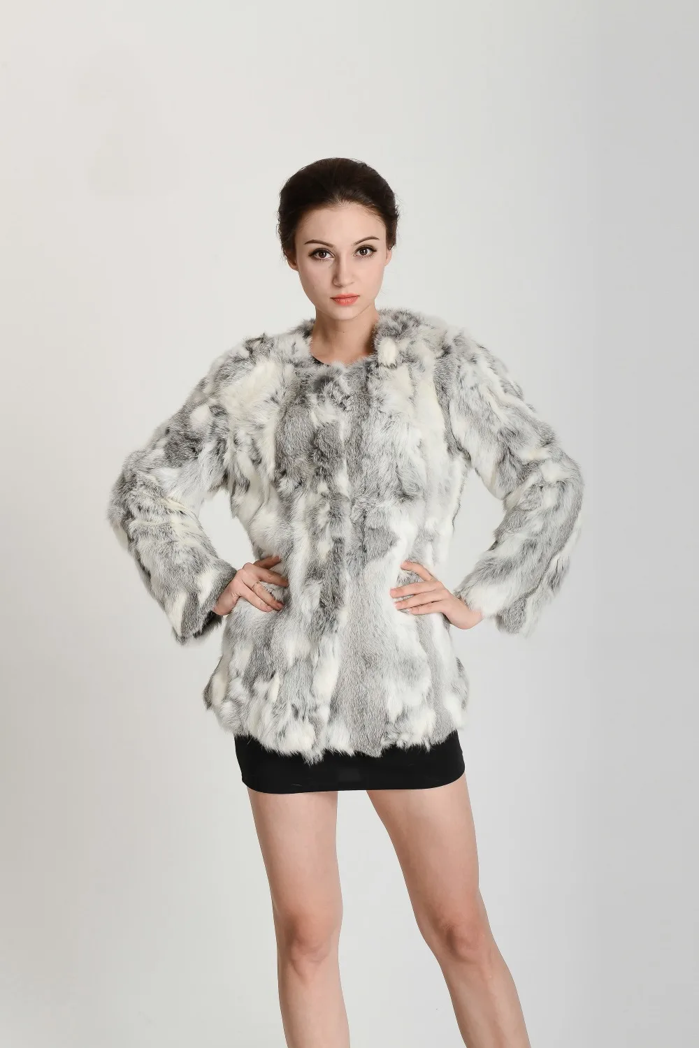2019 New Arrival Women Fashion Real Rabbit Fur Coat 100% Natural multi colors Jacket TAH125 | Женская одежда