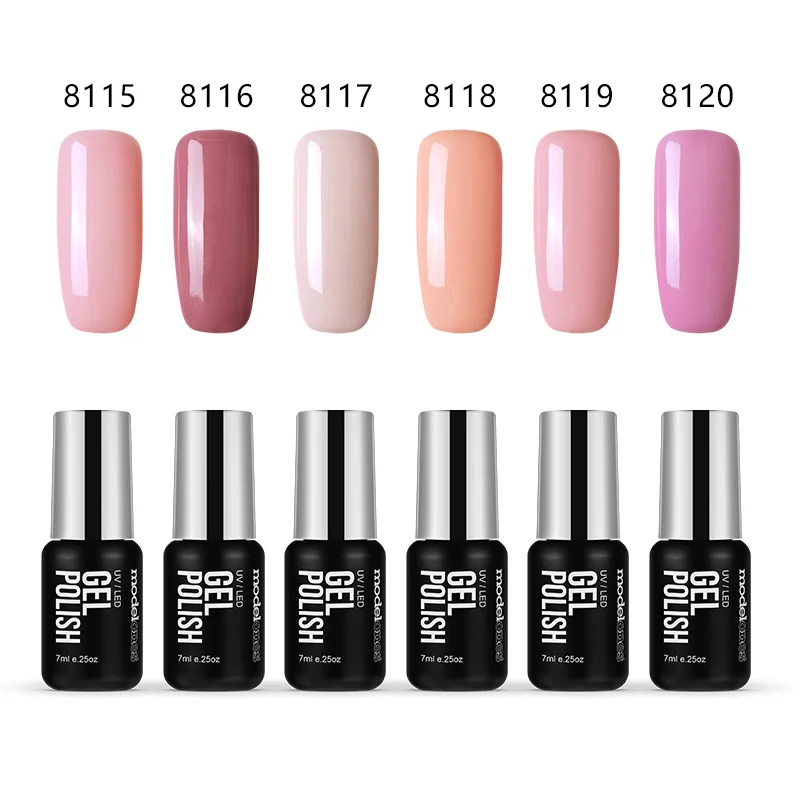 Modelones 6 шт цветная серия Гель-лак для ногтей Набор сделай сам французский стиль