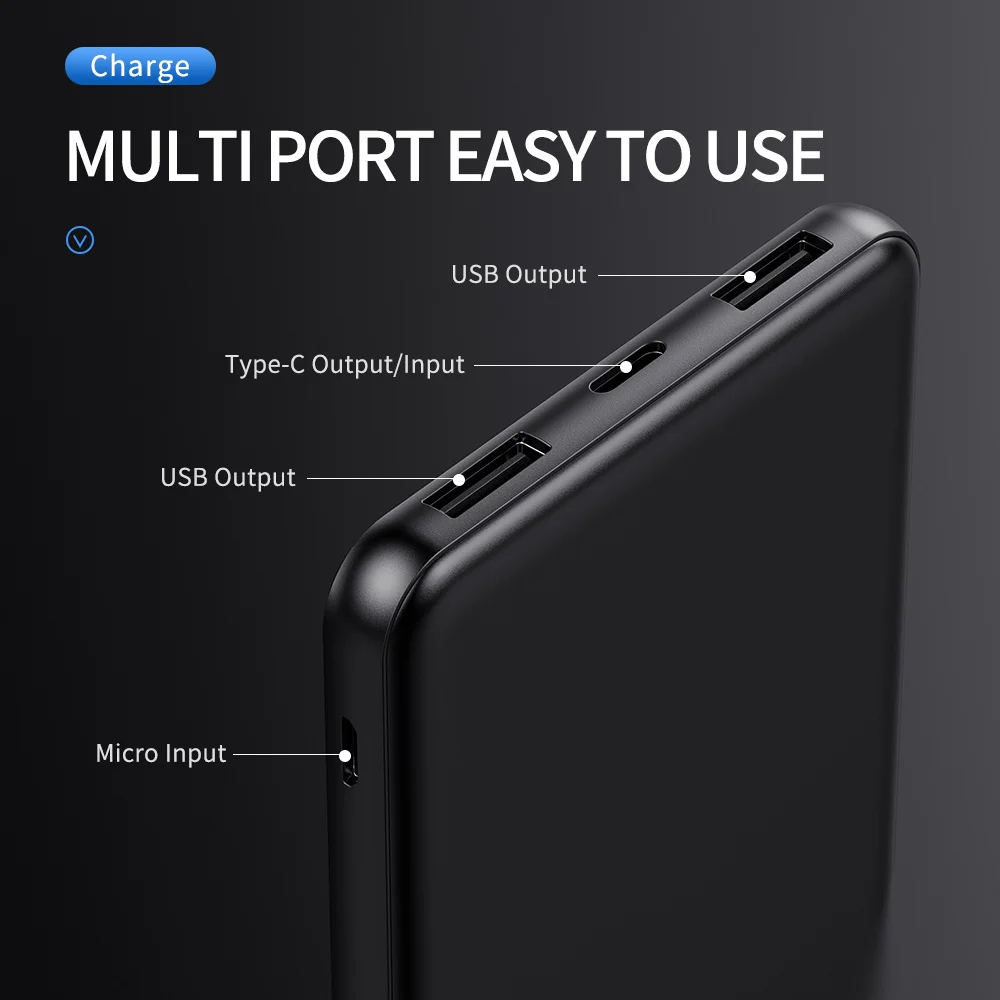 ROCK power Bank Ультратонкий внешний аккумулятор 10000 мАч портативное зарядное устройство Универсальный мобильный телефон внешний аккумулятор для samsung Xiaomi