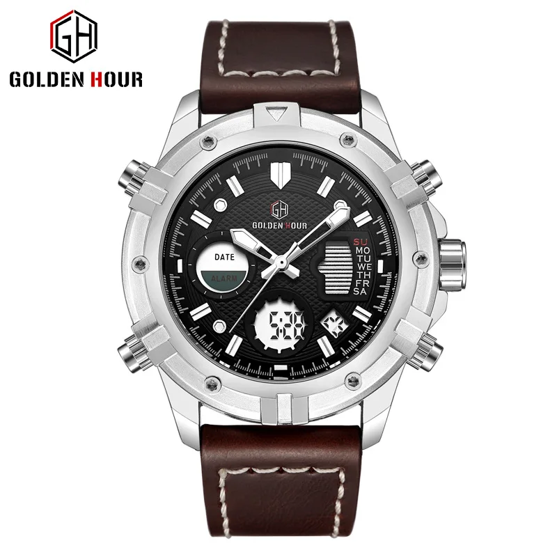 Goldenhour спортивные часы для мужчин Роскошные мужские от топ бренда s кварцевые