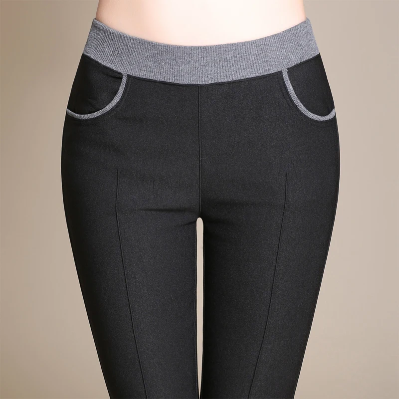 Женские повседневные брюки-карандаш теплые бархатные женские длинные брюки с