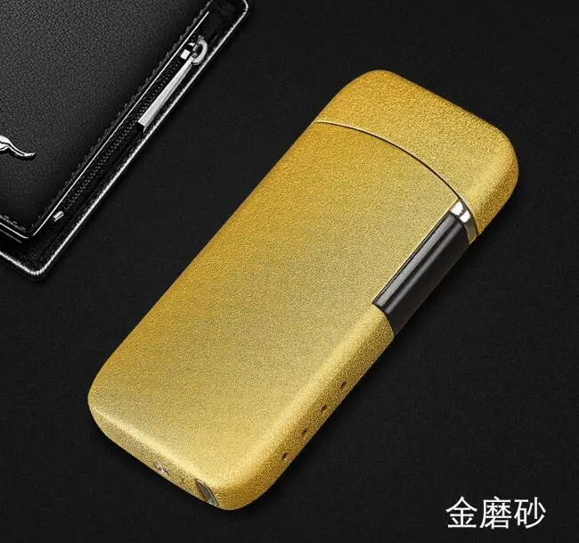 Gold matte Новинка, сенсорная двойная дуговая плазменная зажигалка с дисплеем, мощная перезаряжаемая Зажигалка для сигарет, сигарет, прикуриватель с двумя дугами, импульсные Электрические USB зажигалки - Цвет: Gold matte