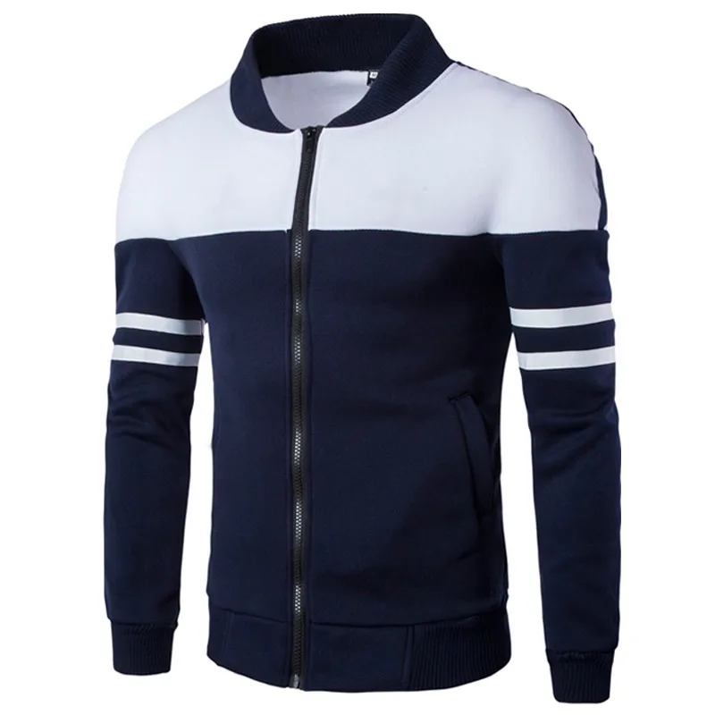 Navy Blue LeeLion флисовые зимние куртки мужские модные Лоскутные бомберы жакет молния кардиган пальто Весенняя ветровка повседневная одежда - Цвет: Navy Blue