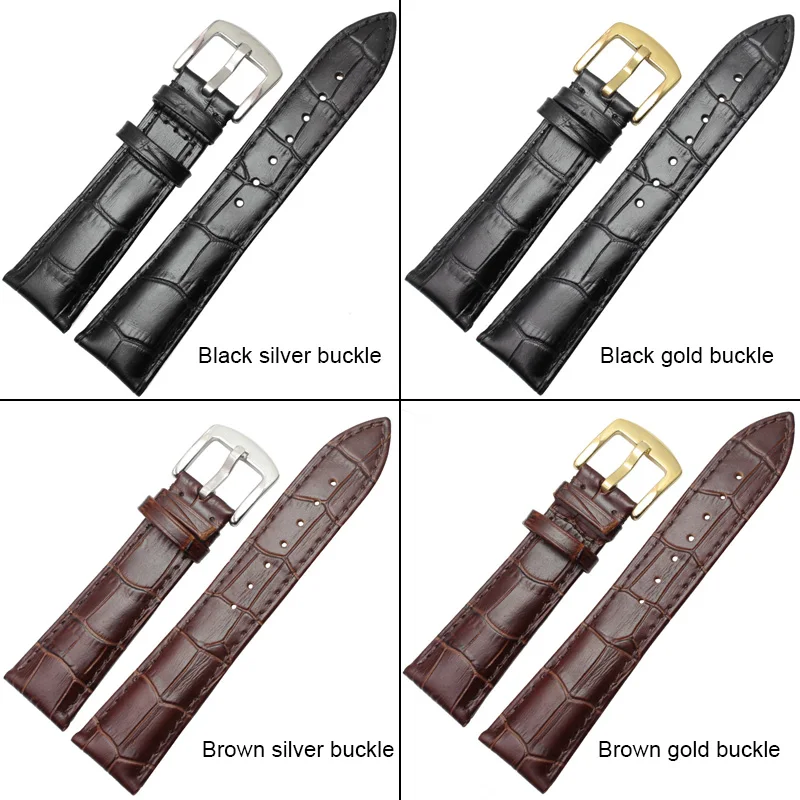 Ремешок для часов мужской из натуральной кожи мягкий металлический браслет с