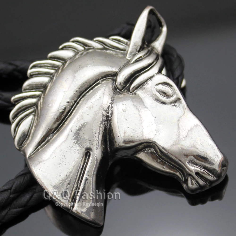 Винтажный посеребренный Бронко голова лошади линия танец родео ковбойский