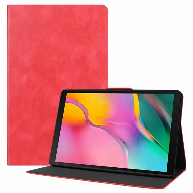 Red Магнитный чехол в стиле ретро для samsung Galaxy Tab A 10,1,, SM-T510, SM-T515, 10,1 дюймов, чехол для планшета+ пленка+ ручка - Цвет: Red
