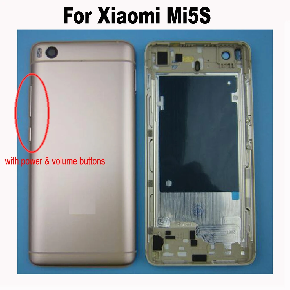 Оригинальный для Xiaomi 5S Mi5S mi задней крышки батарейного отсека задняя крышка +