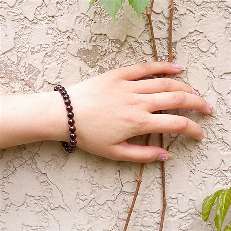 2017 красный натуральный гранат камень Будда Бусы из драгоценных камней браслеты