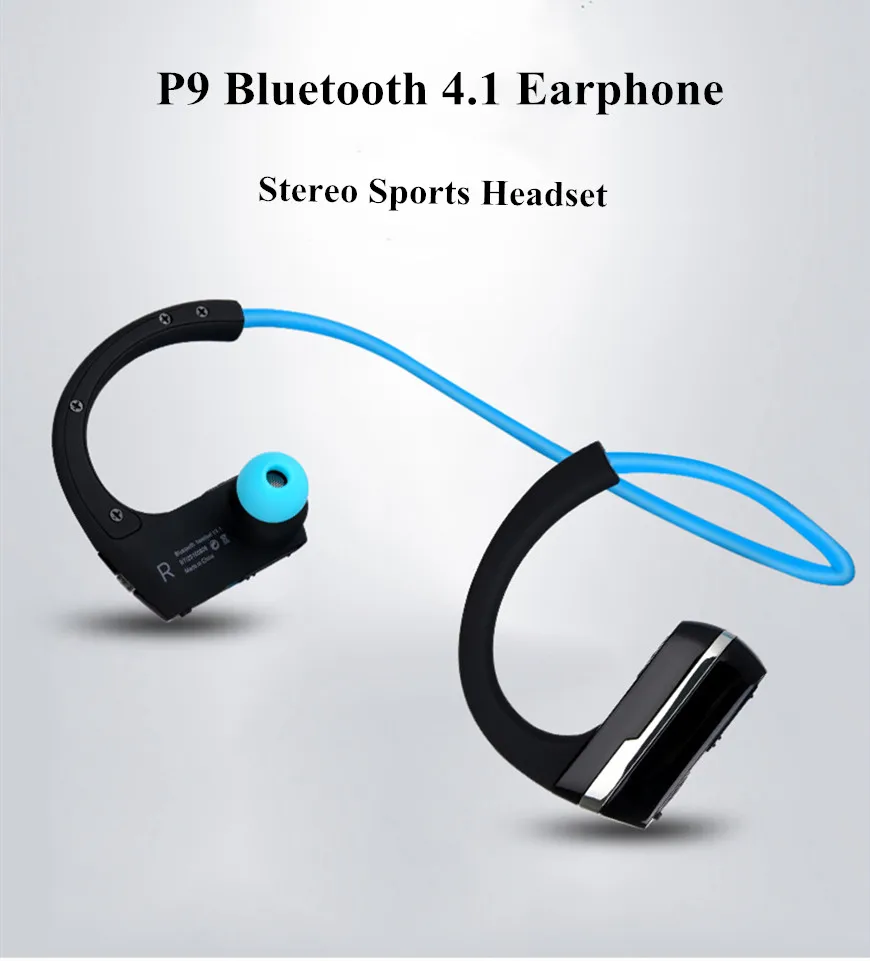 P9 Bluetooth 4,1, гарнитура IPX4, спортивные стерео наушники с защитой от пота, Bluetooth наушники, беспроводные наушники, HD микрофон, наушники для телефона