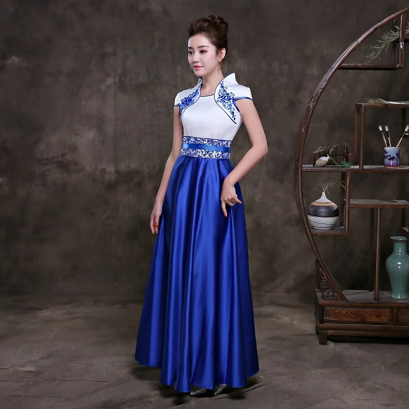 Китайский стиль для женщин тонкий Cheongsam классический Улучшенный Qipao элегантный вечернее платье традиционные невесты свадебные платья