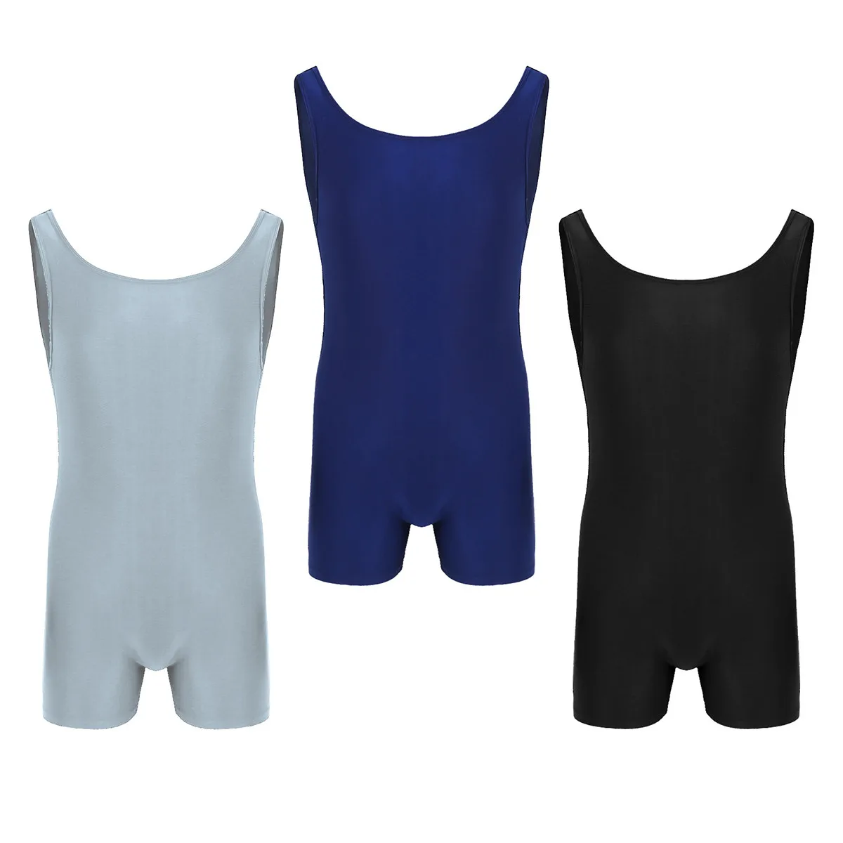 Mens Swimwear Sleeveless Stretchy One Piece Swimsuit Male Sports Gym Bodysuit Yoga Gymanstics Leotard Dance Biketard Unitard | Спорт и
