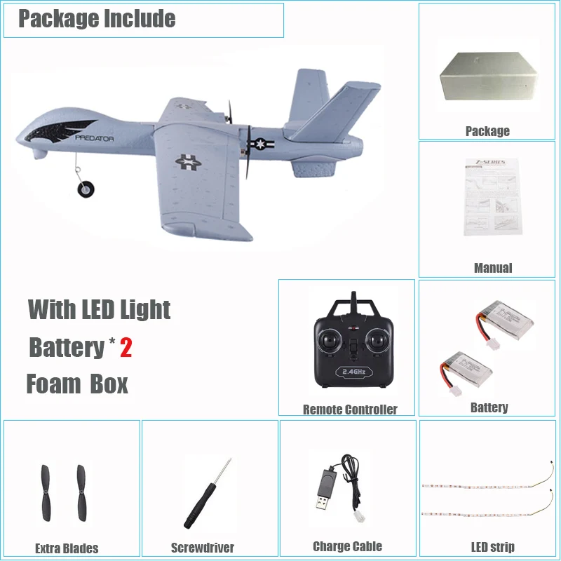 2 battery foam box 2,4 г EPP Мини RC планер из пеноматериала Встроенный гироскоп ветростойкость Электрический планер самолет метание размах крыльев 20 минут 66 см большое крыло - Цвет: 2 battery foam box