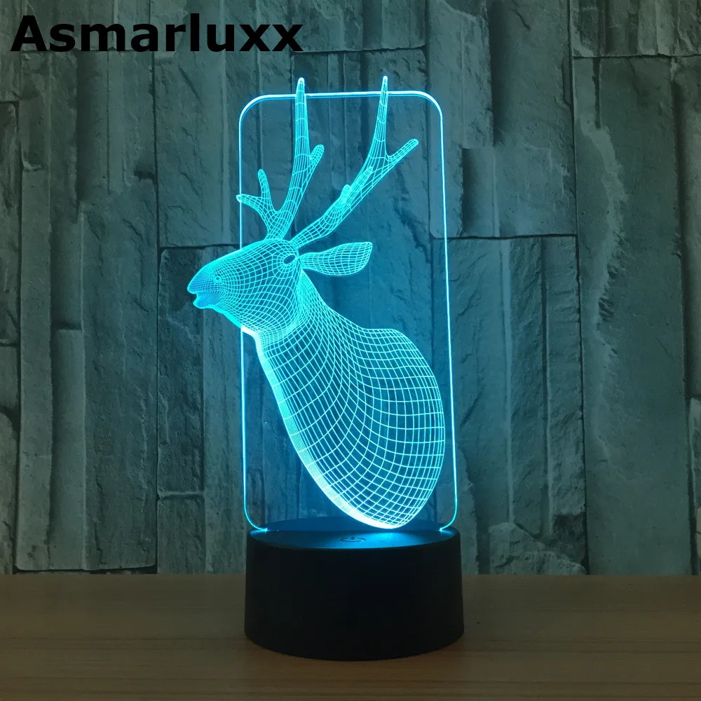 Олень 3D лампа USB светодиодный светильник домашний декор романтический дом
