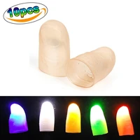 10pcs magic fingers lights led flashing finger lamp light up thumbs finger cot magic props for magic trick party props
