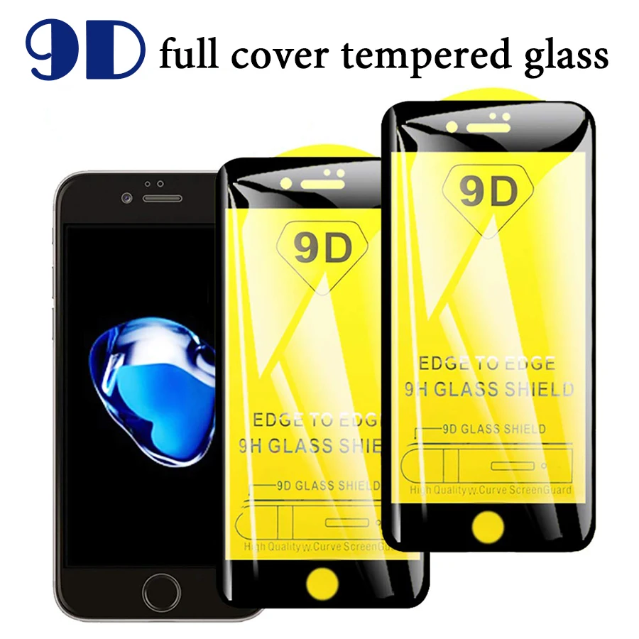 9H закаленное стекло для iPhone 6 6s Plus защитное 9D полное покрытие Защитное plus