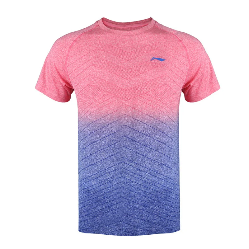 Мужские футболки для бадминтона Li Ning с коротким рукавом и круглым вырезом