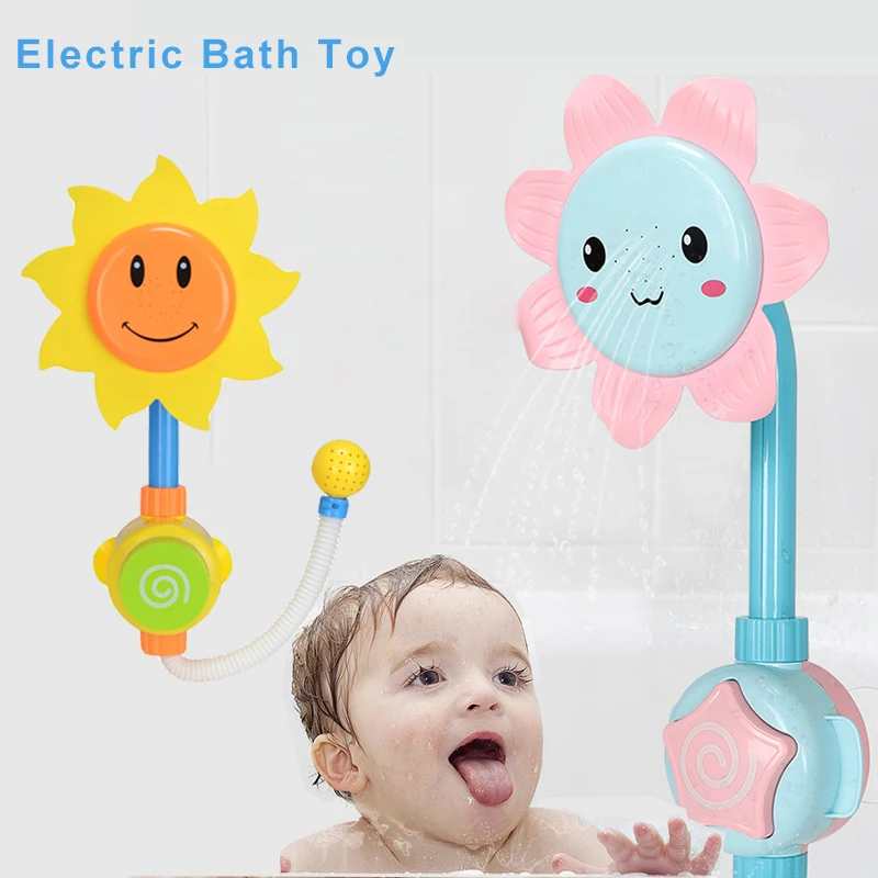 Electric Baby Water Game Bath Toy Bathing Tub Sunflower Shower Faucet Spray Swimming Bathroom Toys Children Toddler | Игрушки и хобби
