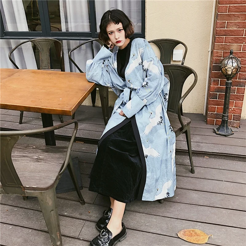 Женская длинная рубашка кимоно в японском стиле Харадзюку кардиган юката