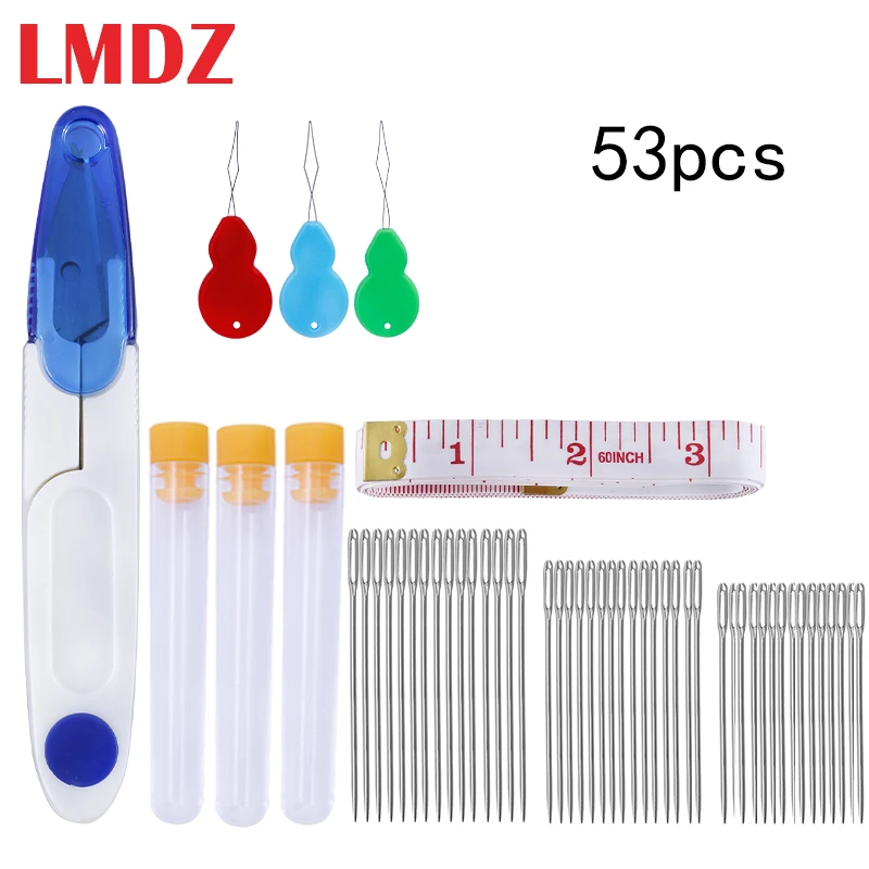 LMDZ 50 шт. набор инструментов для шитья Набор швейные иглы с большими глазами