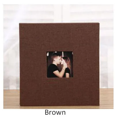 Brown 16-дюймовый шпилька 20 страниц самоклеющиеся Фото Альбом DIY рустикальная свадьба фото Скрап альбомы памяти альбом по индивидуальному заказу памяти фотоальбом - Цвет: Brown