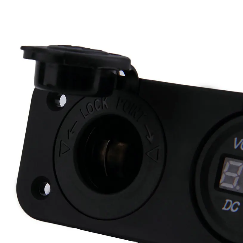 12V светодиодный водонепроницаемый разъем розетка вольт метр Панель Крепление