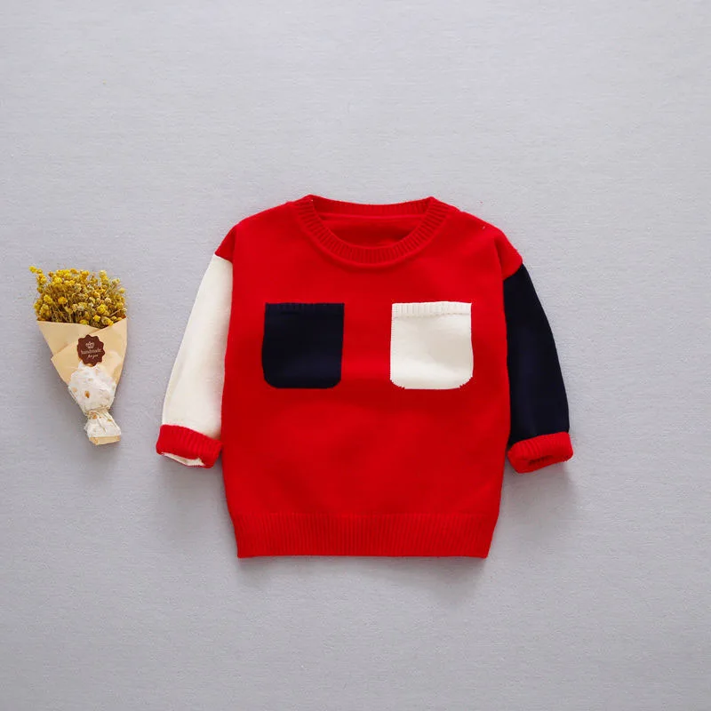 Детский свитер Новинка 2017 года Демисезонный детская одежда с круглым вырезом