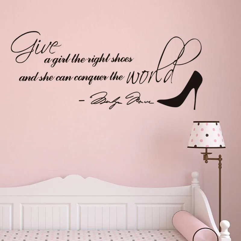 Monroe and shoes vinyl настенные наклейки с цитатами home decor гостиная спальня diy роспись