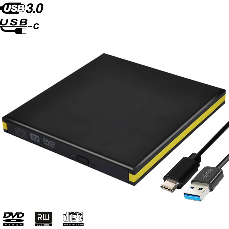 Внешний DVD RW USB 3 1 с Type C внешний DL CD привод записи горелка для WINDOWS XP/7/8/10 Mac
