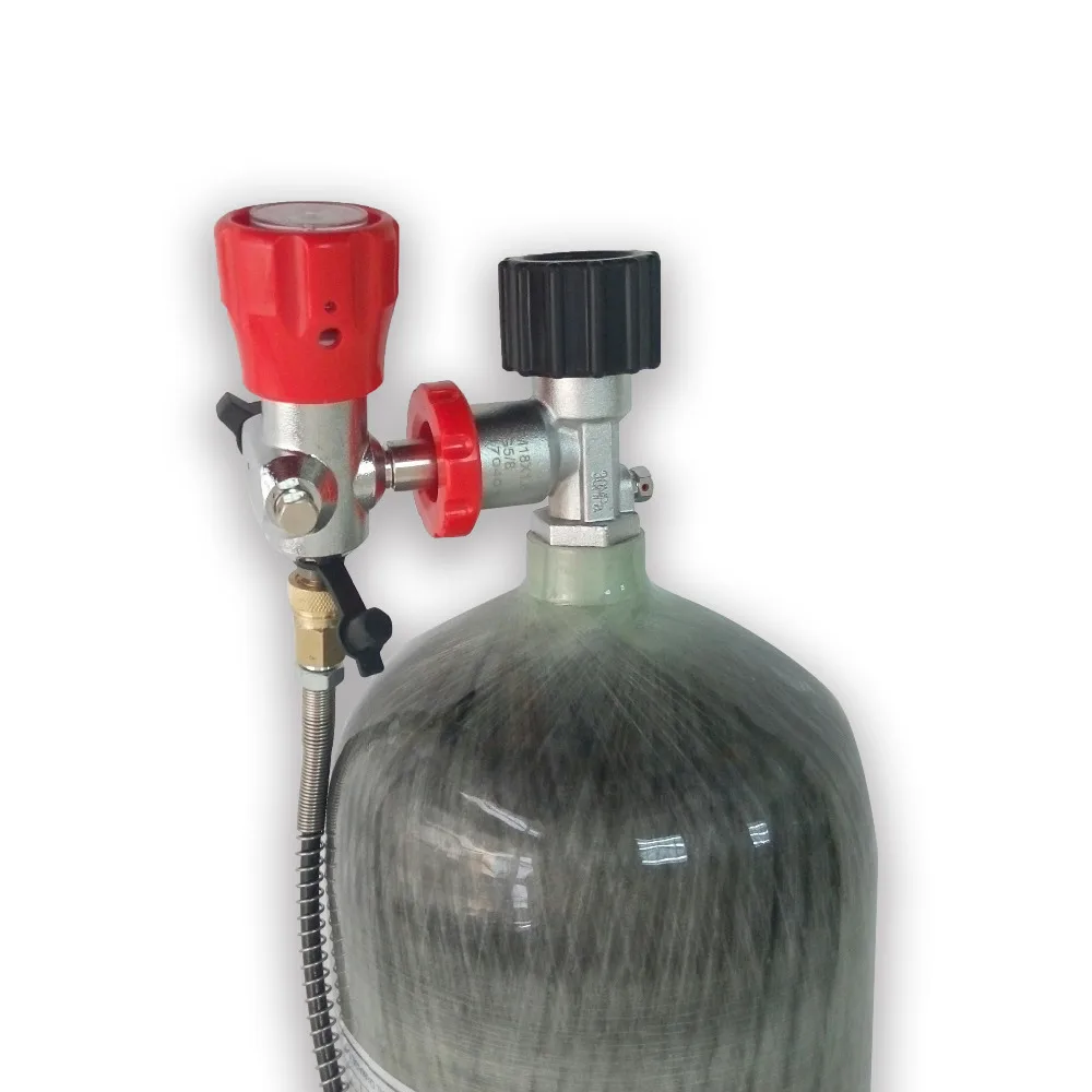 Verkauf AC109100 Refill Ganze Set 9L 4500Psi 300Bar Carbon Faser Zylinder + Gauge Ventil + Füllung Station Mit Schlauch + Schützen Tasse