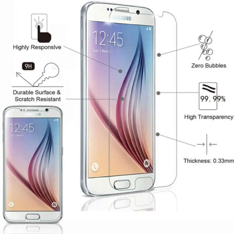 9H для экрана из закаленного стекла Samsung Galaxy S6 S5 A3 A5 A7 2015 Защитная пленка galaxy