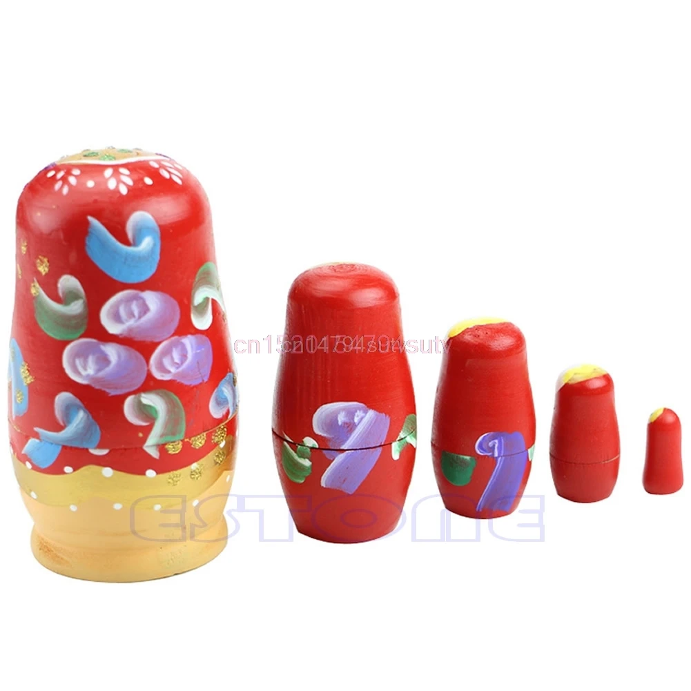 

5Pcs New Wooden Hand Painted Russian Nesting Dolls Babushka Matryoshka Gift Toy #H055#