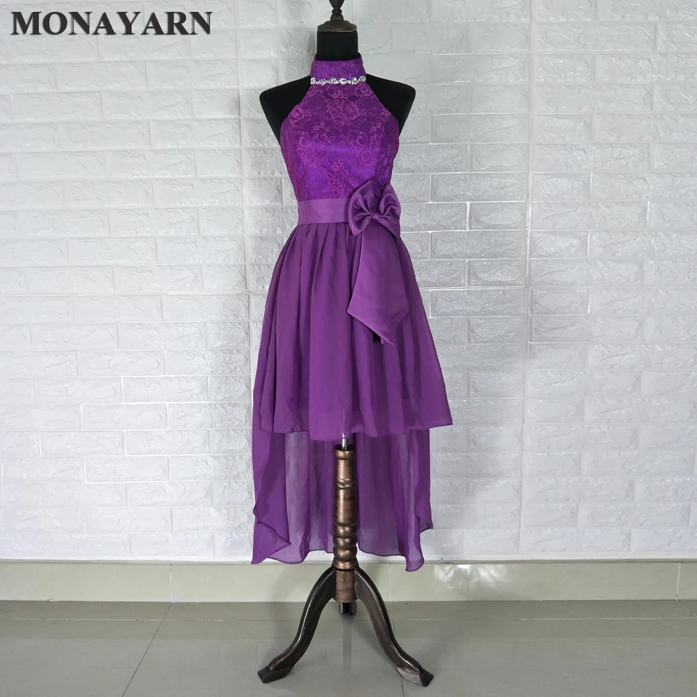 Бесплатная доставка 2017 дешевые шифоновые платья для подружек невесты фиолетовые