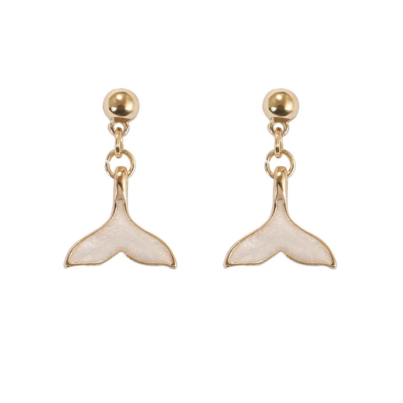 Серьги русалки из серебра 925 пробы корейские серьги с рыбьим хвостом женские в