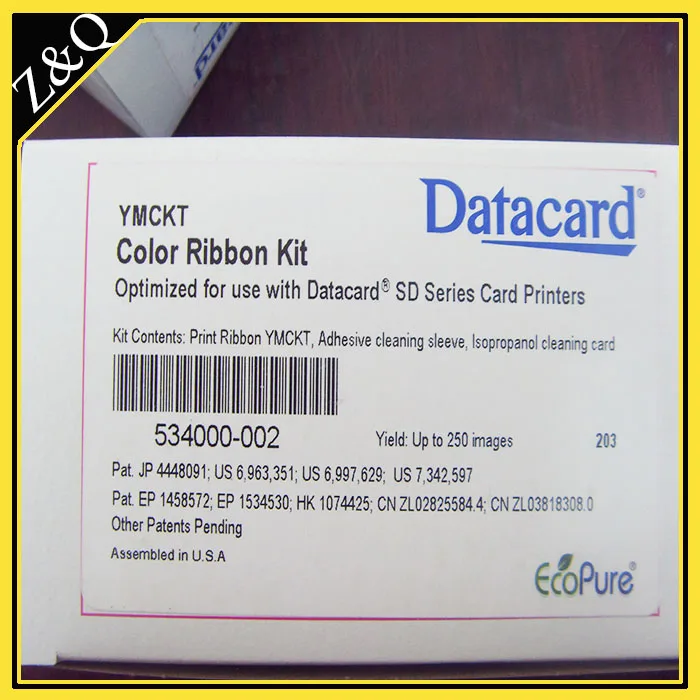 Datacard 534000 002 цветная лента и набор для очистки YMCKT 250 принтов использования с карточными принтерами datacard|datacard