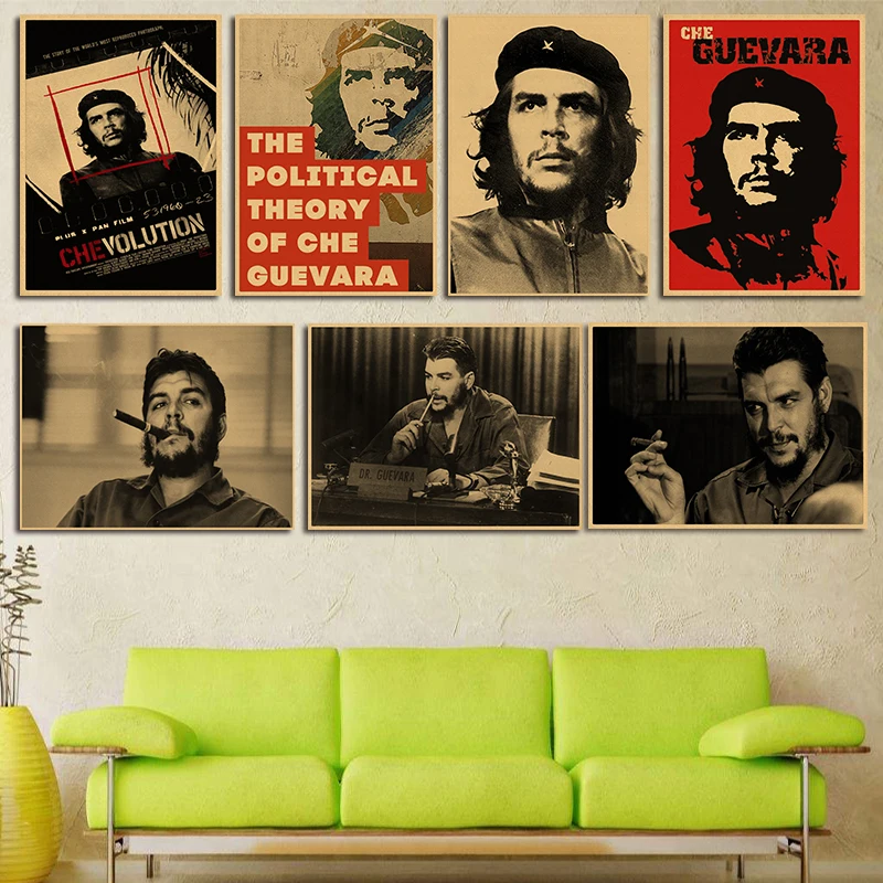 Плакат Che Guevara с сигарами наклейки на стену красивым парнем плакат из крафт бумаги