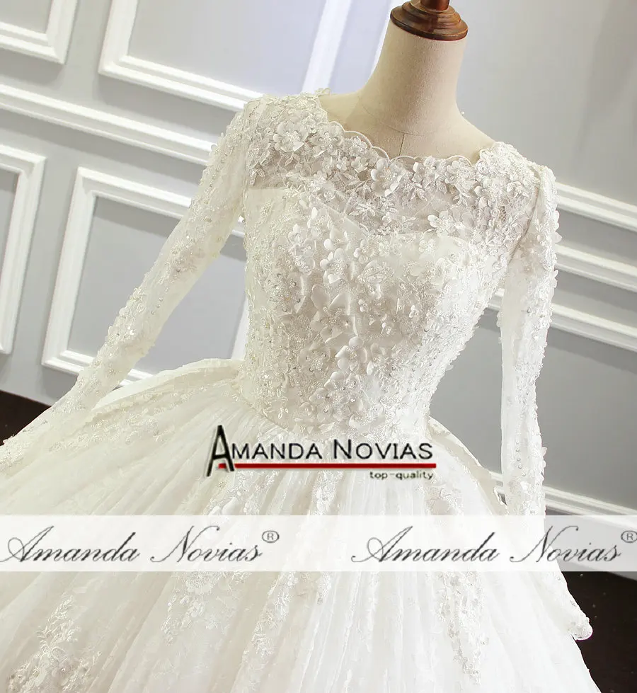 Свадебное платье с длинным рукавом Amanda Novias Новое кружевное платье|Свадебные