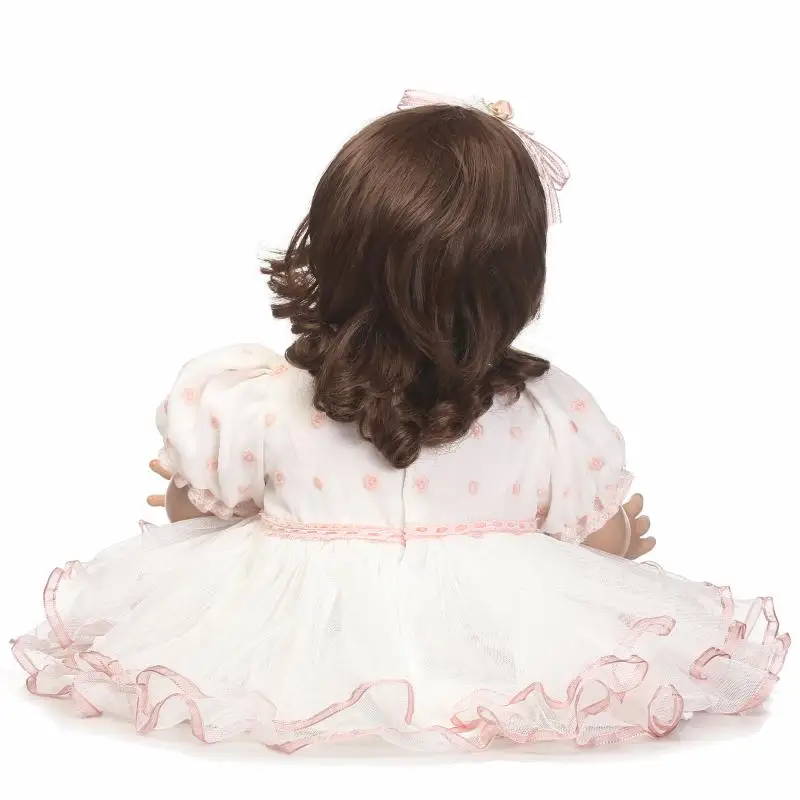 Реалистичная из мягкого силикона Reborn baby Dolls NPK 58 см ручной работы девочка