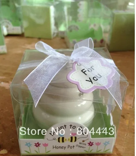 Свадебный подарок и подарки для гостей керамический горшок пчелок с деревянной