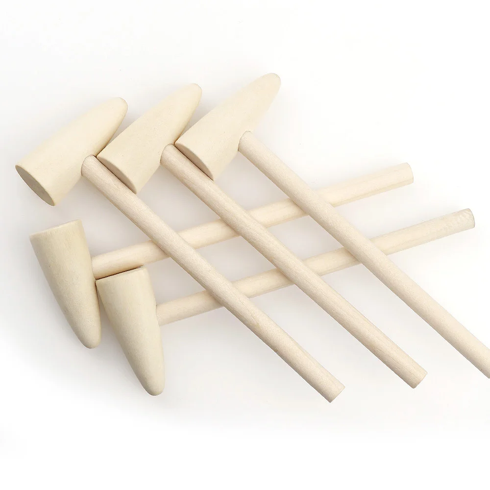 2 шт./компл. Натуральный Деревянный Цветной молоток с плоской задней частью