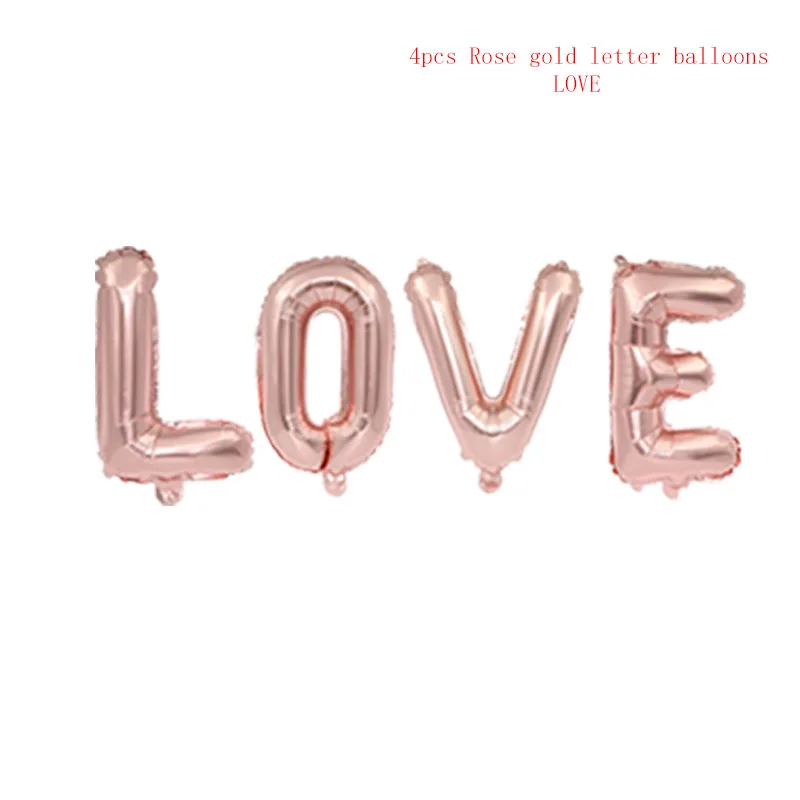 rose gold love 32 дюймов розовое золото невесты письмо фольга шарики Свадебные украшения Серебро невесты Алфавит воздушный шарик для невесты Свадебный шар - Цвет: rose gold love