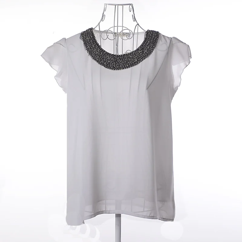 Летние женские Элегантные Бабочка короткий рукав плиссированные Милые рубашки