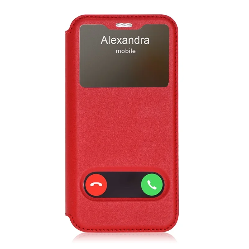 Red Чехол-книжка из искусственной кожи для Apple iPhone X, Роскошный чехол для телефона с открытым окошком, подставка на магните, чехол для iPhone X, силиконовый чехол - Цвет: Red