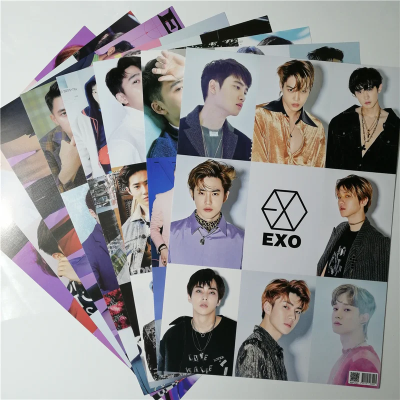 8*(42x29 см) Новый EXO возврат настенные плакаты Наклейки подарок KPOP вокруг плакатов