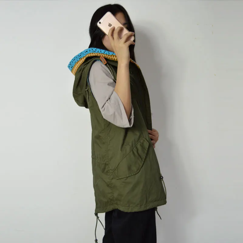 Весенние и осенние женские светло голубые полосатые Базовые Куртки|jacket parka|vest