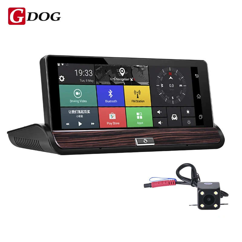 G собака Новые 3g видеорегистратор dvr заднего вида Android 5.0 GPS bluetooth fm WI FI Двойной