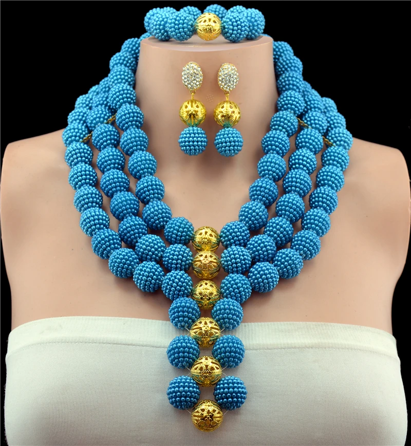 Золотой Шар Розовый Модный нигерийский Свадебный Африканский бисер ювелирный