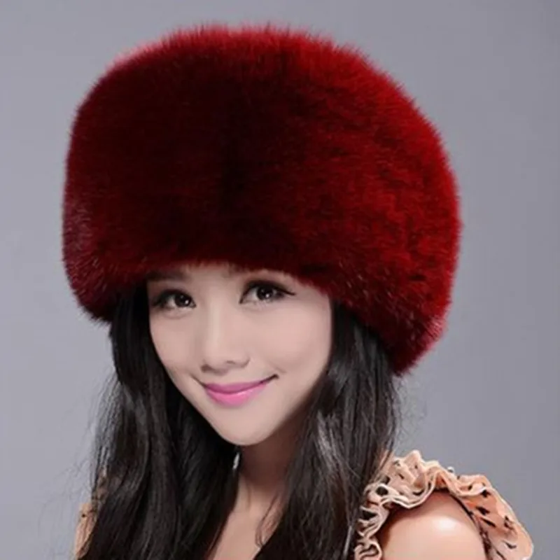 Женская шапка из лисьего меха 2017 новая зимняя теплая меховая натурального