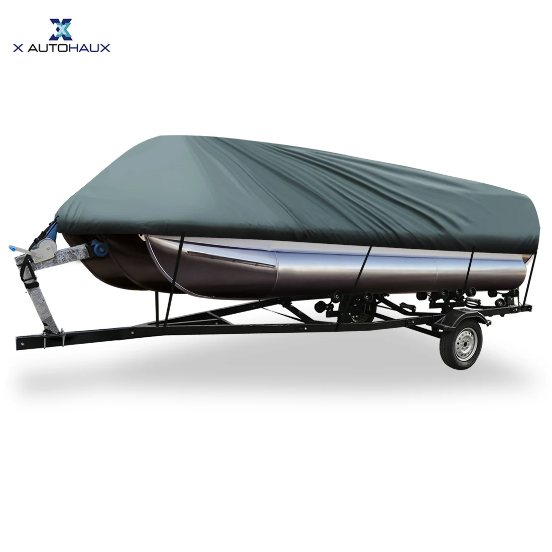 X Autohaux синий серый 21-24ft 17-20ft 600/740X400 cm 210D Водонепроницаемый чехол для лодки для корабля квадратной формы